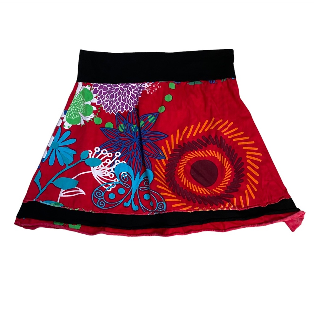 COTON Du Monde Womens Skirt size 46 Bright Colorful